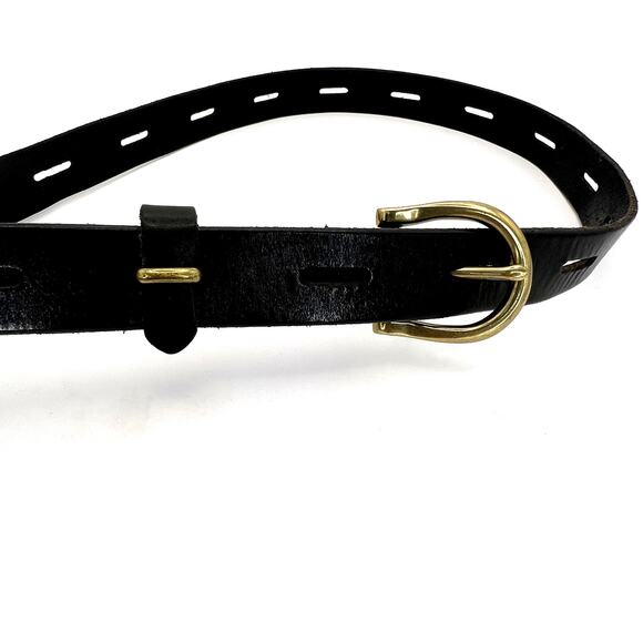 Madewell Backcountry Belt Black Leather Gold Brass Buckle Medium main image 6
